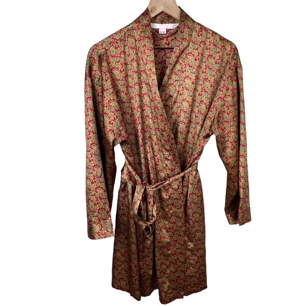 Victoria Secret Womens Satin Multicolor Paisley Belted Robe‎ OS